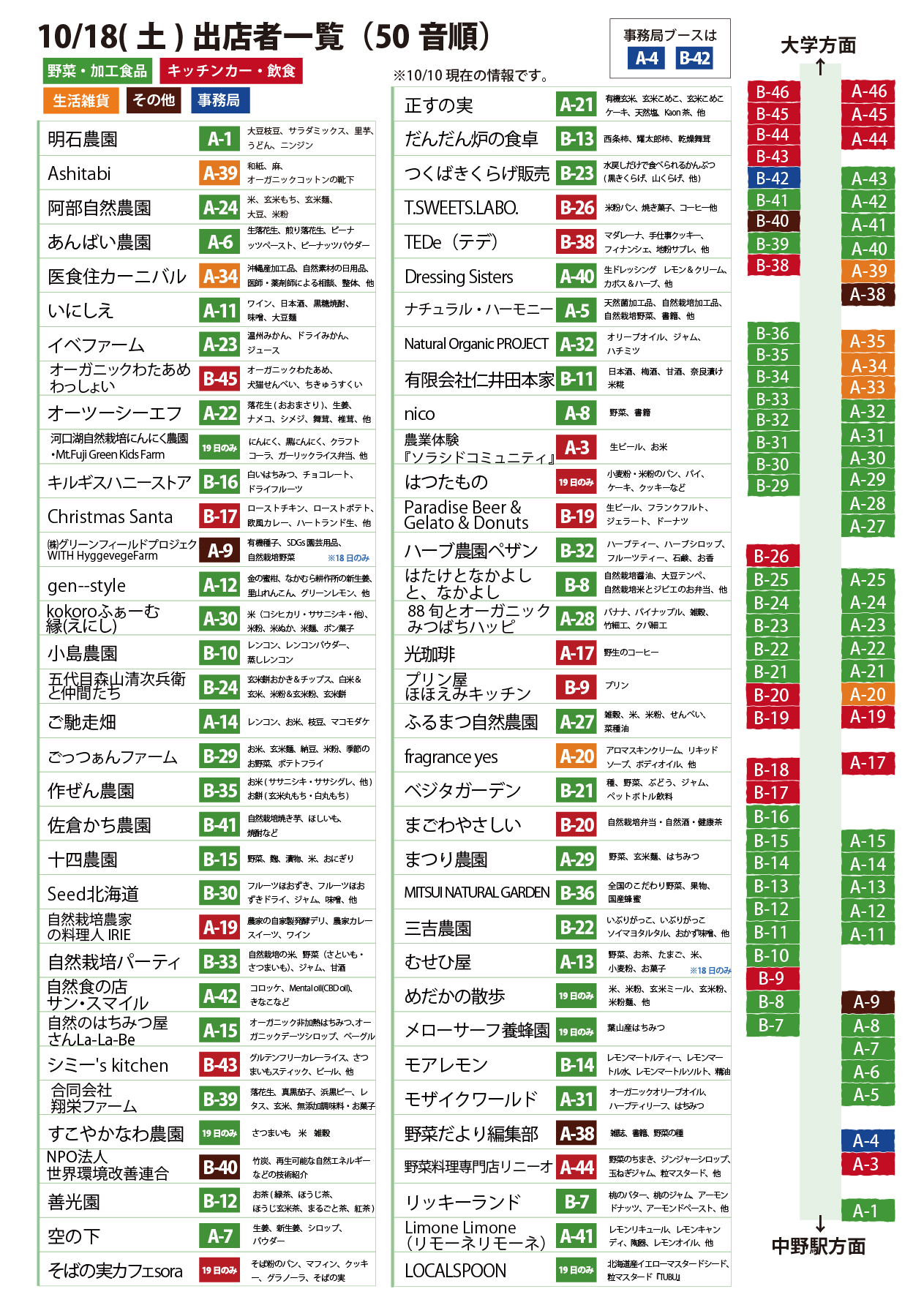 10/18（土）会場レイアウト